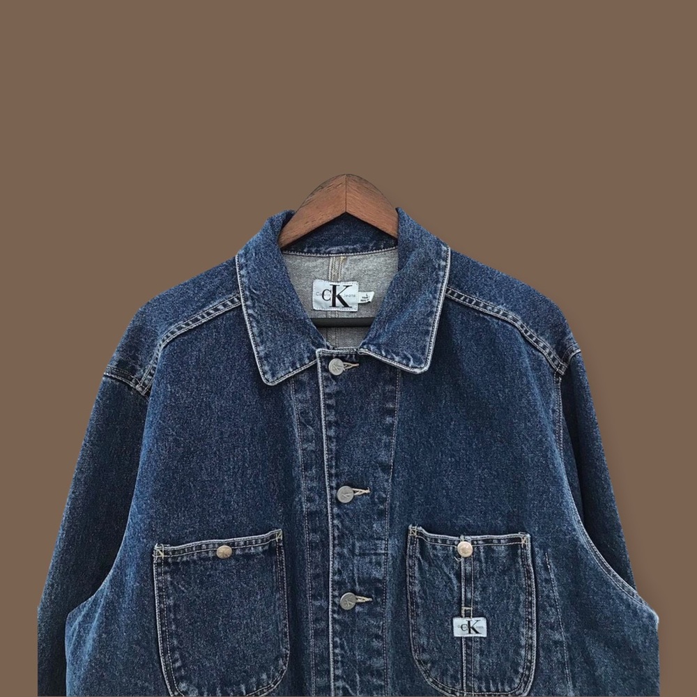 Vintage 1990s Calvin Klein Denim Blue Chore Jacket